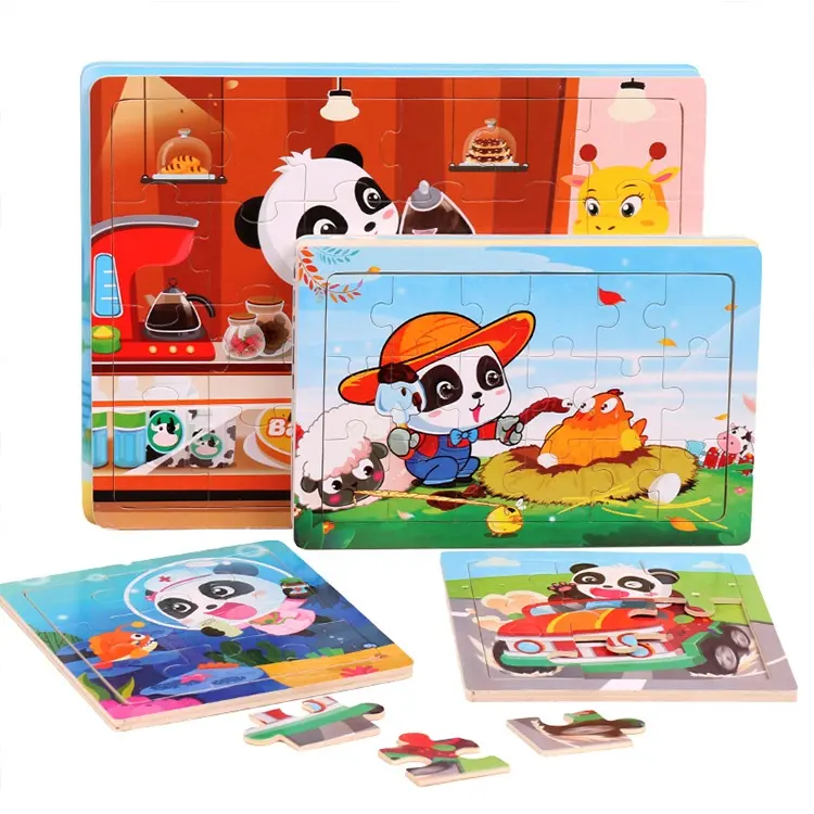 Small Various Education Children Jigsaw Toy Cartoon Animal Wood Baby Puzzle Toys