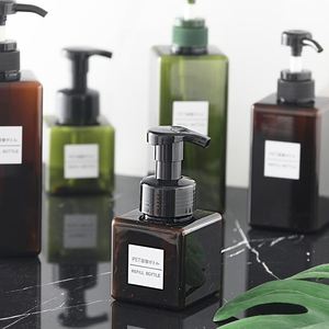 Vaciar 250 ml ámbar verde azul rosado plástico PETG Square Spray Hotel botellas de champú - Product Image 4