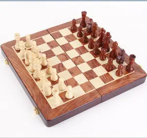 Jogo de chessboard antigo 1007b, madeira esculpida à mão