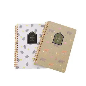 Wholesale recycled bulk classmate gold color double line spiral notebook