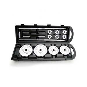 China Manufacture <strong>50kg</strong> Adjustable <strong>Chromed</strong> <strong>Barbell</strong> <strong>Dumbbell</strong> <strong>Set</strong> With Plastic Case - Product Image 2
