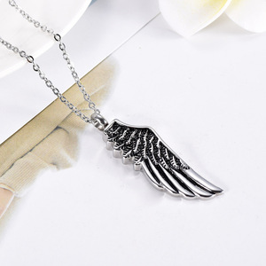 Moda kanat şekli Melek kanatları Kremasyon Kolye Cenaze Kolye Urn Kemik Kül unisex Keepsake Takı - Product Image 2