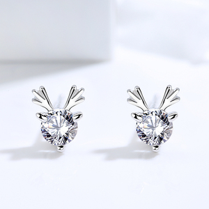 <span class=keywords><strong>Clous</strong></span> <span class=keywords><strong>d</strong></span>'oreilles Solitaire Antler Boucles <span class=keywords><strong>d</strong></span>'oreilles en argent avec zircones E971 - Product Image 4