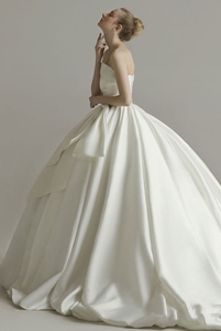 2025 Princess Newest Design High Quality Ivory Ball Gown <strong>Wedding</strong> <strong>Dress</strong> Pleating Satin <strong>Pannier</strong> Vestido De Novia