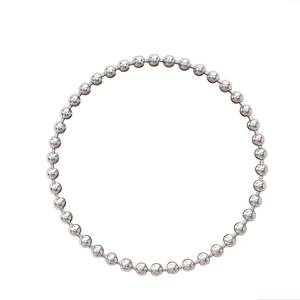 Modern Silver Metal Framed Decorative Round <strong>Mirror</strong> with <strong>Beads</strong> Decor for Wholesale - Product Image 1