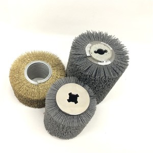 סין Anhui anqin רולר מברשת <span class=keywords><strong>Crimped</strong></span> תיל פלדה רולר מברשות גדול פליז חוט פלדה תעשייתי רולר מברשת - Product Image 3