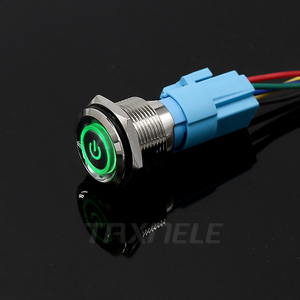 19mm Metal <strong>Push</strong> <strong>Button</strong> <strong>Switch</strong> 12V 24V 110V 220V LED Lamp Illumination Power signal Lamp Momentary Latching <strong>Switch</strong> Ring Light - Product Image 4