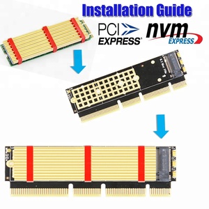 M.2 NGFF NVMe SSD PCIe 3.0X16/X8/X4 adaptateur avec radiateur pour 1U/2U serveur et profil bas PC - Product Image 5