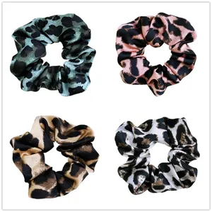 Hot - ขายเสือดาวพิมพ์ elastic ผมกำมะหยี่ scrunchies สำหรับสตรี