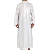 Tailles 52-58 Thobe Qamis blanc islamique pour hommes Vêtements Abaya pour hommes