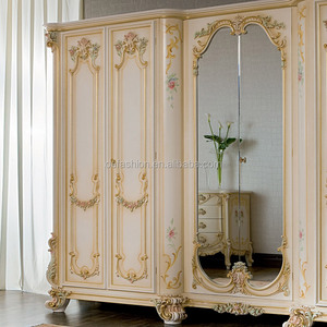 OE-FASHION in legno massello Europeo oro dipinto a sei-porta scorrevole <span class=keywords><strong>armadio</strong></span> Francese <span class=keywords><strong>con</strong></span> <span class=keywords><strong>specchio</strong></span> <span class=keywords><strong>armadio</strong></span> di stoccaggio - Product Image 4