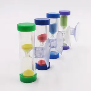 Hot Sale Custom Sand Timer Unique Clock 15 Second To 10 Minutes Plastic Sand Timer Hourglass With Cap And Suction