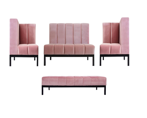 Fabriek Prijs Baby Roze Hoge Terug Sofa Sets Rvs Sectionele Sofa Modulaire Sofa Voor Thuis Hotel