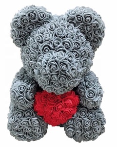 Venta al por mayor hecho <span class=keywords><strong>a</strong></span> mano Artificial regalos de San Valentín Rosa oso de peluche flor en forma de jabón - Product Image 3