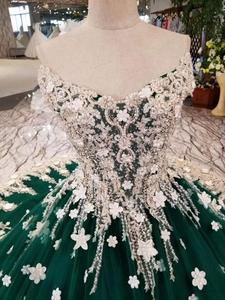 LS74120 fuera del hombro vestidos de fiesta apliques de Navidad vestido de bola con reborde pesado apliques vestidos de noche - Product Image 5