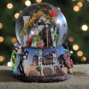 Escena de Natividad, globo Musical religioso, Navidad, nieve - Product Image 3