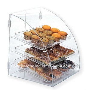 Transparent Acrylic Bakery Bread and Cakes Retail Display <strong>Showcase</strong> Eco-friendly Acrylic Bakery <strong>Bagel</strong> Display Case