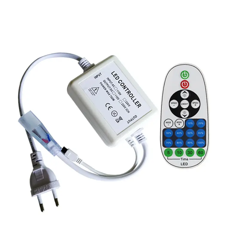 750W 110V 220V dimmer controller with 23key RF Remote EU/US plug for 100m single color LED strip Light