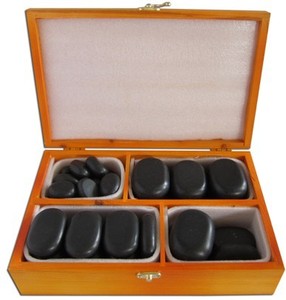 Fuente de fábrica propia, centro de belleza, uso de piedra de masaje de basalto caliente (juego de caja de madera de 36 piezas) - Product Image 1