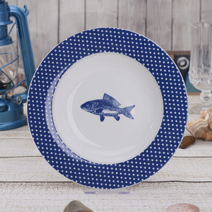 De verano creativos Océano Azul <span class=keywords><strong>pescado</strong></span> patrón juegos de cena china de hueso vajilla de estilo europeo - Product Image 4