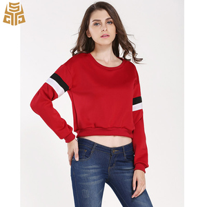 Mujeres sudadera empalmado de manga larga <span class=keywords><strong>jersey</strong></span> de cuello redondo de Color <span class=keywords><strong>blanco</strong></span> y negro a rayas de sudadera - Product Image 3