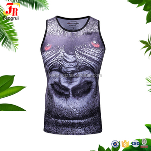 Ropa de los hombres 3 <span class=keywords><strong>D</strong></span> impresión compresión DC Comics Marvel King Kong y Tyrannosaurus rex chaleco para correr - Product Image 5