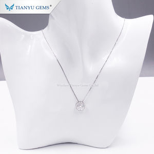 Tianyu-gemas personalizadas, corazones y flechas <span class=keywords><strong>de</strong></span> oro blanco <span class=keywords><strong>de</strong></span> 14k, colgante <span class=keywords><strong>de</strong></span> diamante Simple <span class=keywords><strong>de</strong></span> moissanita <span class=keywords><strong>de</strong></span> 2 quilates - Product Image 3