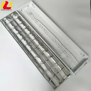 Dekoratif 3X4Ft 3X30W 9000LM beyaz boya T8 T5 floresan tüp yüzeye monte ızgara panjur tipi Led ofis ızgarası lamba aksesuarı