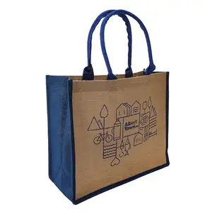 Çuval bezi tote çanta özelleştirmek promosyon çevre dostu kese çanta özel pamuk ve keten tote alışveriş jüt çanta