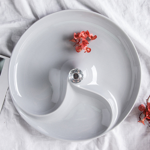 Simple moderno platos de comida diamante 3 compartimiento placas de cerámica - Product Image 1