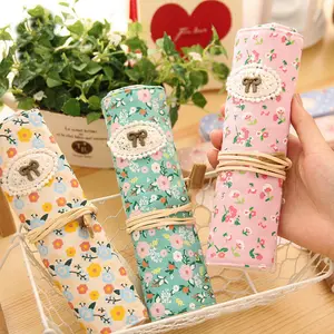 Factory Direct Selling Nectar Double Zipper Pen Bag Wholesale Fresh Small Flowers High Gualty School Stationery Pencil Bag