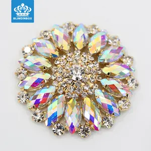 Wholesale rhinestone fabric beads fashion design brooch rhinestone applique for rhinestone bra