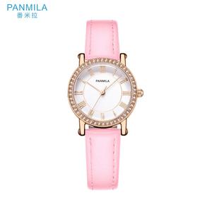 Bonita dama reloj correa de cuero número romano mujeres día fecha reloj de pulsera de cuarzo - Product Image 1