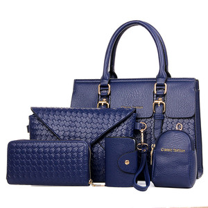 2018 Venta caliente hermosa chica clásico de oro de cuero de la pu de 5 en 1 Unidades bolso de mano las mujeres bolso con <span class=keywords><strong>precio</strong></span> barato - Product Image 5