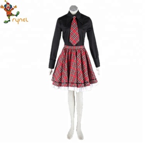 Japonais Fille Lycée <span class=keywords><strong>Sexy</strong></span> Noir Chemise Rouge À Carreaux Jupe Fantaisie Robe Étudiant Uniforme Cosplay Costume Party - Product Image 1
