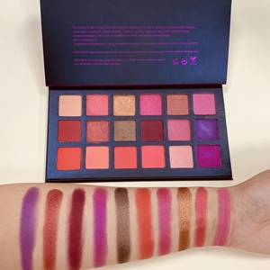 <span class=keywords><strong>Palette</strong></span> de 18 fards à paupières rose, sans logo, pigment fluo, scintillant, produit cosmétique, tendance