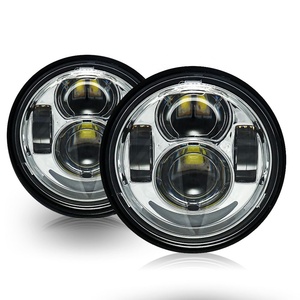 Para Harley motocicleta para Dyna para gordo <span class=keywords><strong>Bob</strong></span> <span class=keywords><strong>Motor</strong></span> estilo faros 4,5 pulgadas de cruce y luz DRL Halo ojos de Ángel - Product Image 4