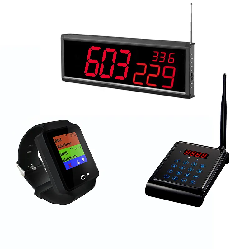 Artom wireless Kitchen call waiter server system for chef with a touched transmitter waterproof in different language
