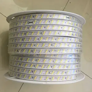 Tira de luces Led resistente al agua, 220V, 2835 SMD, 180 Leds m, cinta flexible de tres filas