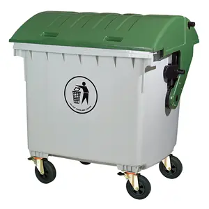 Bidone della spazzatura 1100 pattumiera industriale per rifiuti all'aperto grande contenitore per rifiuti