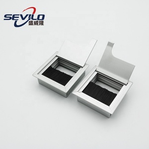 Scrivania Rettangolare Moderna per Ufficio con Passacavi in Lega di Zinco e Copertura Foro per Gestione Cavi Home Office - Product Image 5