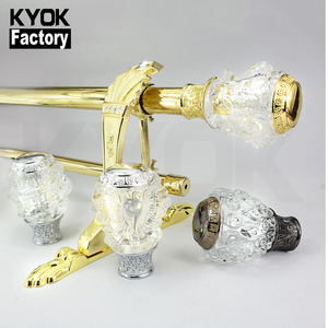 KYOK ราวผ้าม่านสีทองลายกุหลาบ,ราวม่านห้องน้ำแบบแขวนตกแต่งบ้านสไตล์ยุโรป - Product Image 6