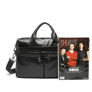 personalizado Instock de cuero Durable maletín carpeta mensajero Laptop bolsa para hombre 15 pulgadas genuino negro 9005 - Product Image 1