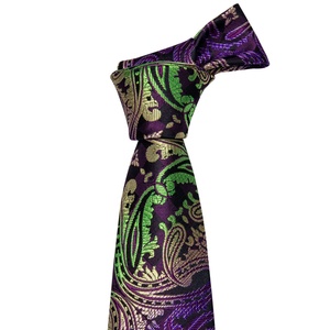 <span class=keywords><strong>Cravate</strong></span> classique brodée vert violet cachemire bouton de manchette Hanky Gravata cravates en soie pour hommes Vente en gros - Product Image 5