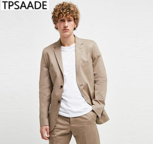 Trajes Casuales Color Caqui para <span class=keywords><strong>Hombre</strong></span>, Corte <span class=keywords><strong>Entallado</strong></span>, Trajes de Boda, Traje de Novio, <span class=keywords><strong>Terno</strong></span> de 2 Piezas (Chaqueta y Pantalones), Blazer para Padrino, Traje para el Mejor <span class=keywords><strong>Hombre</strong></span> - Product Image 2