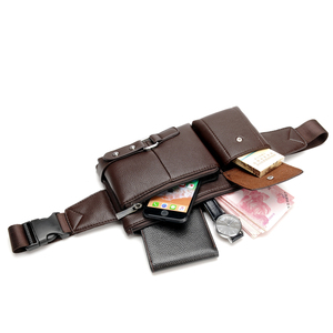 Factory wholesale MENS wholesale leather fanny pack multifunctional Purse Wallet Bag breasted - Product Image 2