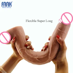 FAAK015 Dildo Fleksibel Super Panjang, Dildo Toko Seks 15.5 Inci untuk Mainan Seks Wanita Dewasa