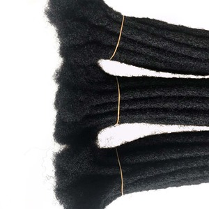 Ekstensi rambut dreadlock afro keriting premium 100% rambut manusia Remy Brazil, pewarnaan khusus, buatan tangan untuk rambut hitam - Product Image 6
