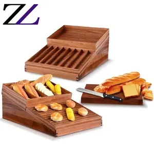 Buffetten restaurants apparatuur servies plank sapelihout buffet catering voedsel brood display/houten brood display rack stand