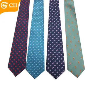 中国制造商定制个性化corbata动物设计100% 丝性质领带色织编织真丝男士领带